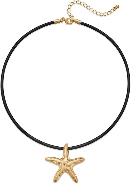 Starfish Necklace Shell Pendant Necklaces for Women Boho Beach Gold Chain Charm Necklace Trendy S... | Amazon (US)