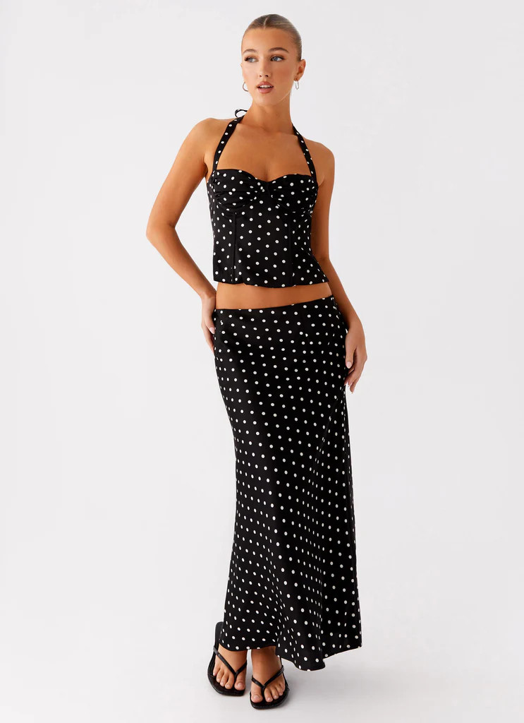 Breanne Midi Skirt - Black Polka Dot | Peppermayo (Global)