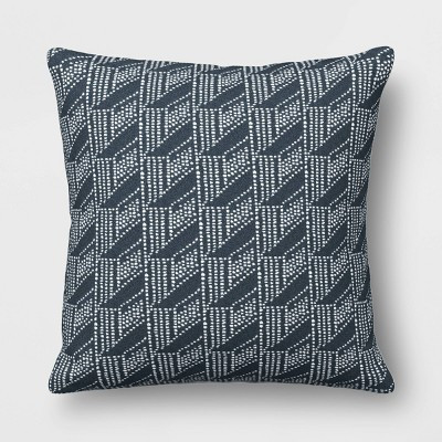 18"x18" Geometric Dots Jacquard Square Outdoor Throw Pillow Gray - Threshold™ | Target