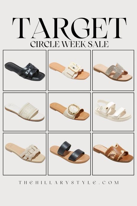 Target Circle Week Sale: 30% Select Styles of women’s sandals for spring and summer. Sandals, slides, platform
Sandals, woven sandals, Black sandals, cognac sandals, sequin sandals, neutral sandals, spring shoes, summer shoes.

#LTKsalealert #LTKshoecrush #LTKxTarget