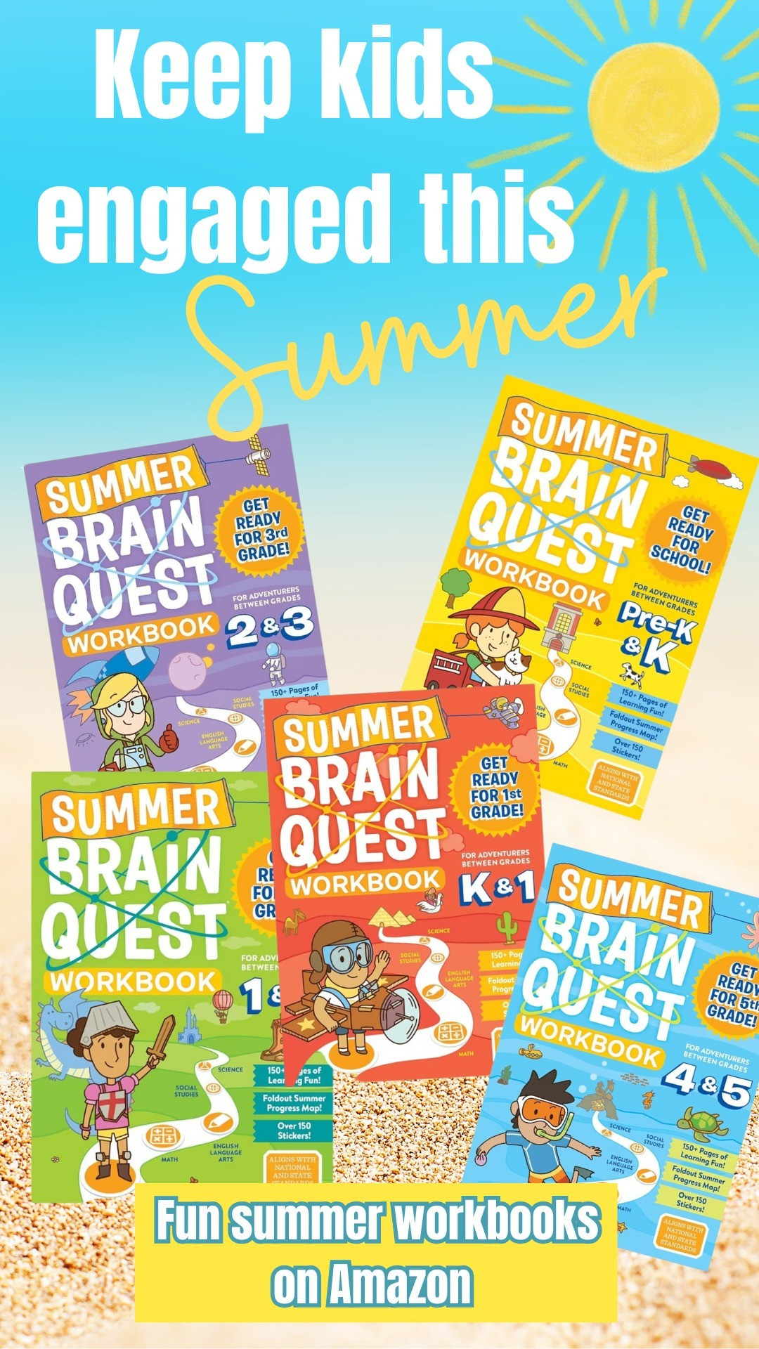 Easy learning activities to keep kids engaged and learning this summer. Daily activities workbooks. Summer Brain Quest

#LTKSummerEdit #LTKKids #LTKFamily