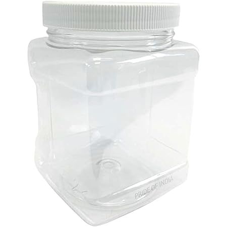  32 Oz Square Plastic Canisters with Lids (6 Pack)  | Amazon (US)