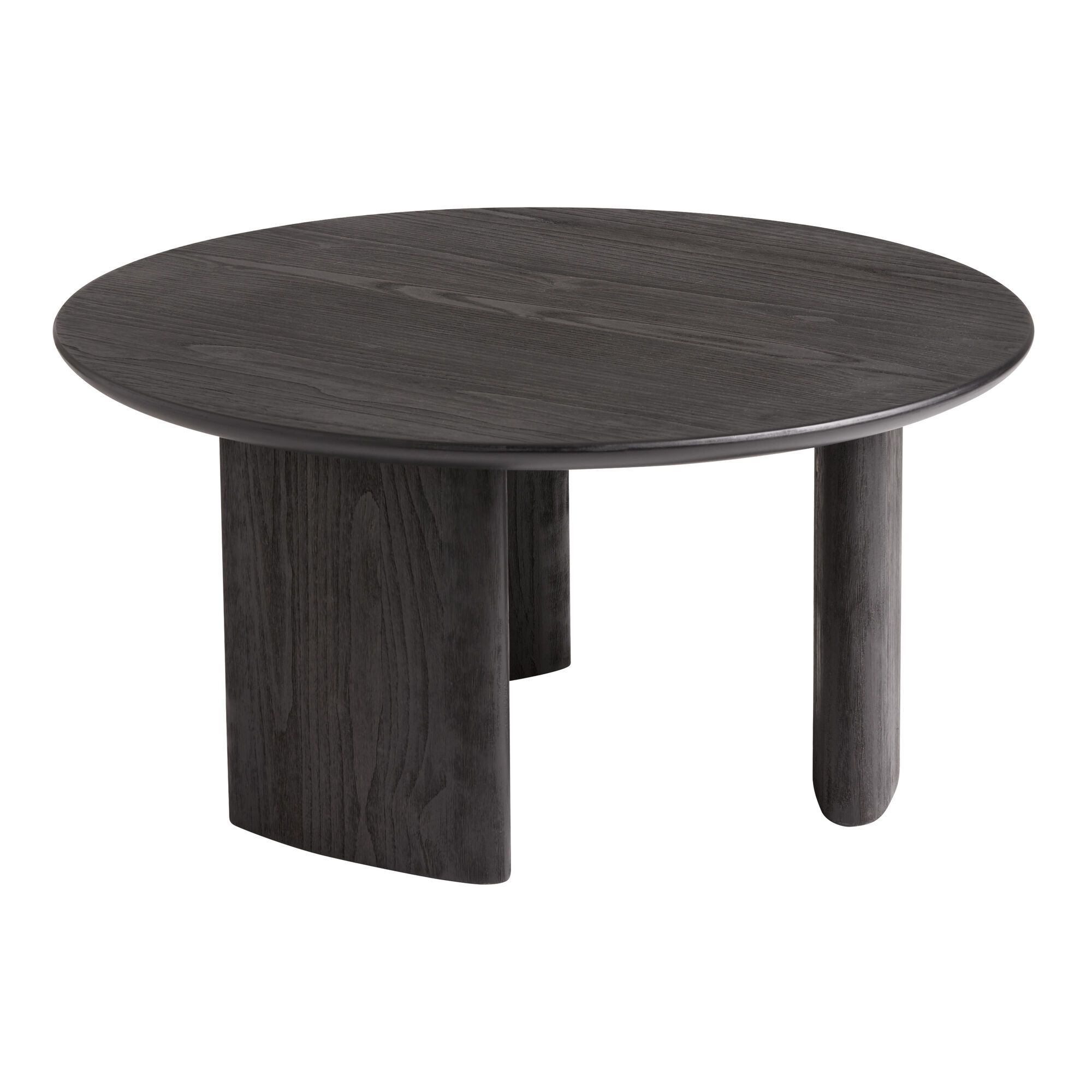 Zeke Round Brushed Wood Coffee Table | World Market