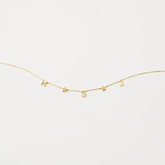Custom Letter Necklace - Initials Necklace - Custom Name Necklace - Personalized Jewelry - Brides... | Etsy (US)
