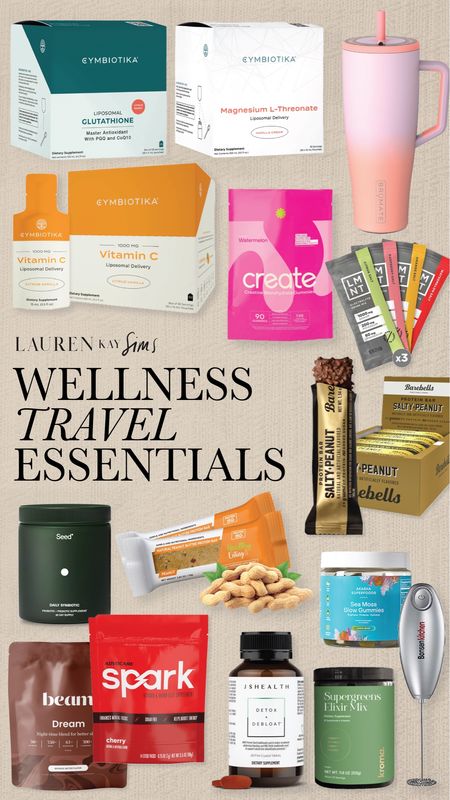my wellness travel essentials 😍 you can shop all of these items today on laurenkaysims.com 

#LTKTravel #LTKBeauty #LTKStyleTip