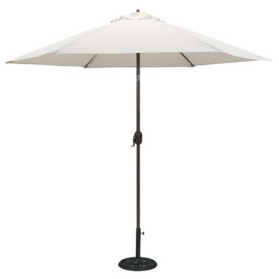 9' Round Aluminum Patio Umbrella Antique White | Target