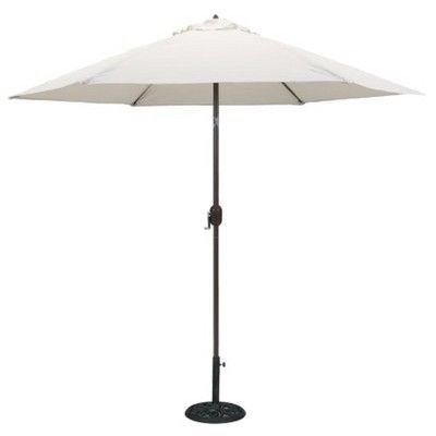 9' x 9' Round Aluminum Patio Umbrella Antique White - Tropishade | Target