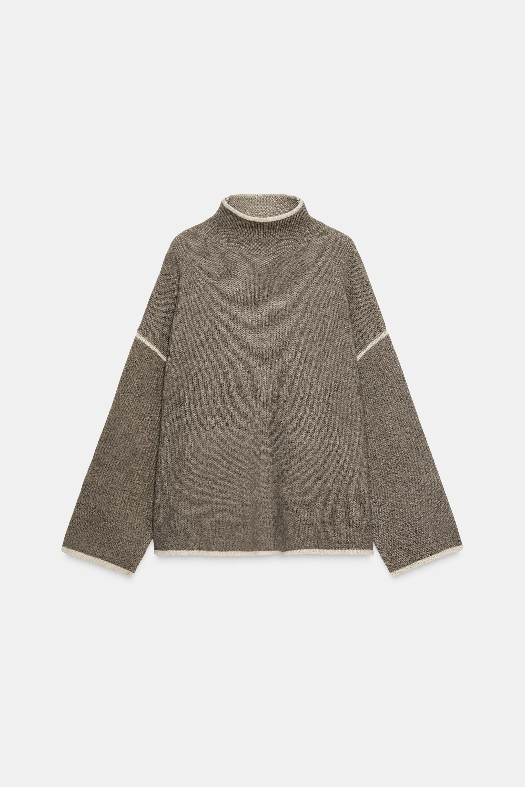 CONTRAST PIPING KNIT SWEATER | Zara US