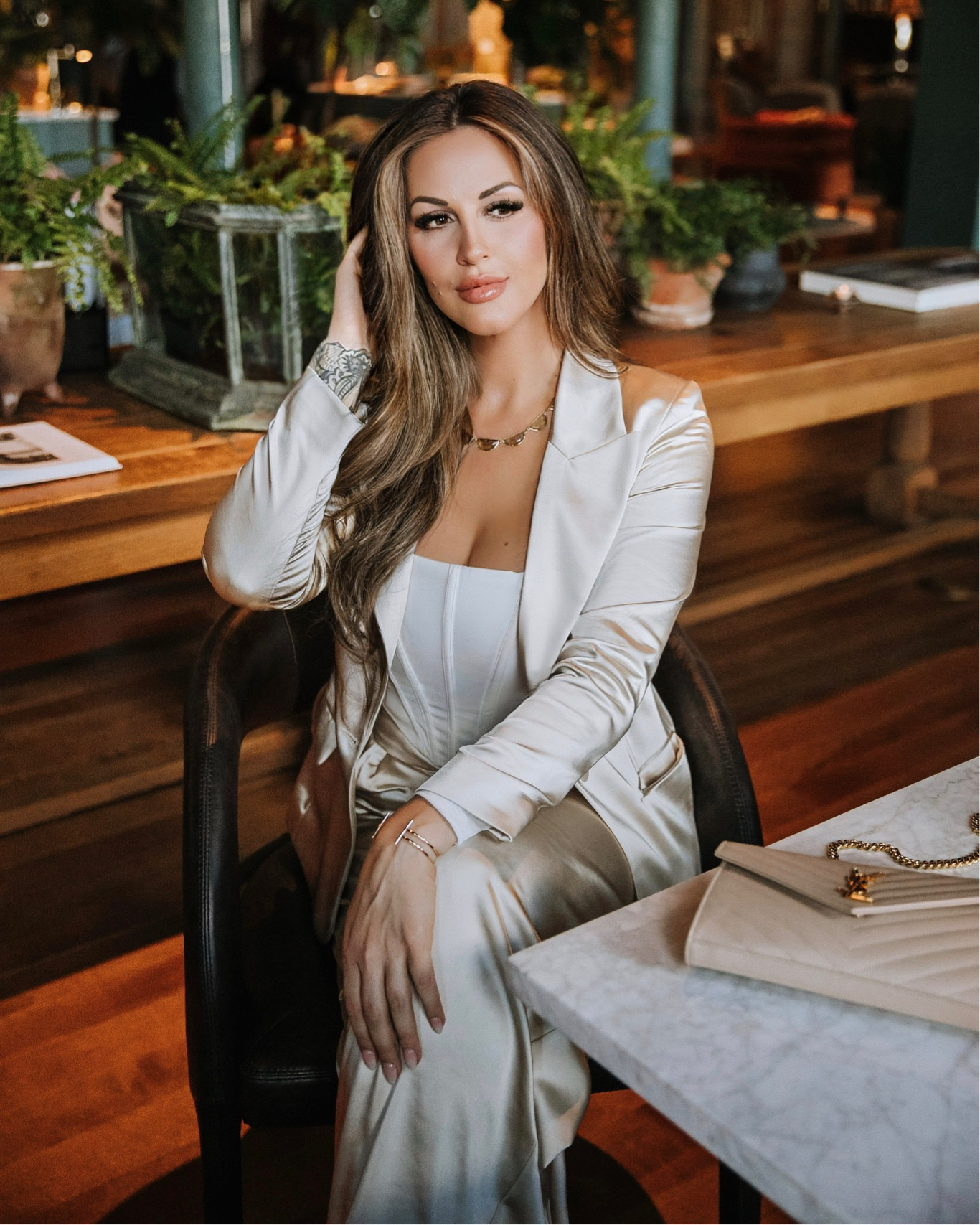 Women’s workwear outfit for real estate agents and other professionals. Cream silk suit (dress pants & blazer) with a white corset top, YSL handbag (wallet on chain) and Christian Louboutin heels. Perfect for the office / workwear and after work!

#LTKworkwear #LTKstyletip #LTKSeasonal