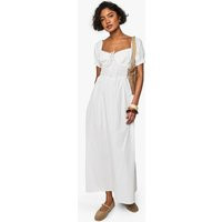 Womens Tall Milkmaid Midaxi Dress - White - 10 | boohoo (US & Canada)