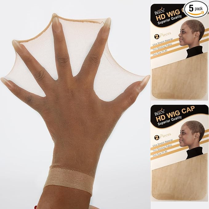 BEEOS Skinlike HD Wig Cap, 4 Pieces Invisible and Sheer Breathable Ultra-thin Stretchy Stocking C... | Amazon (US)