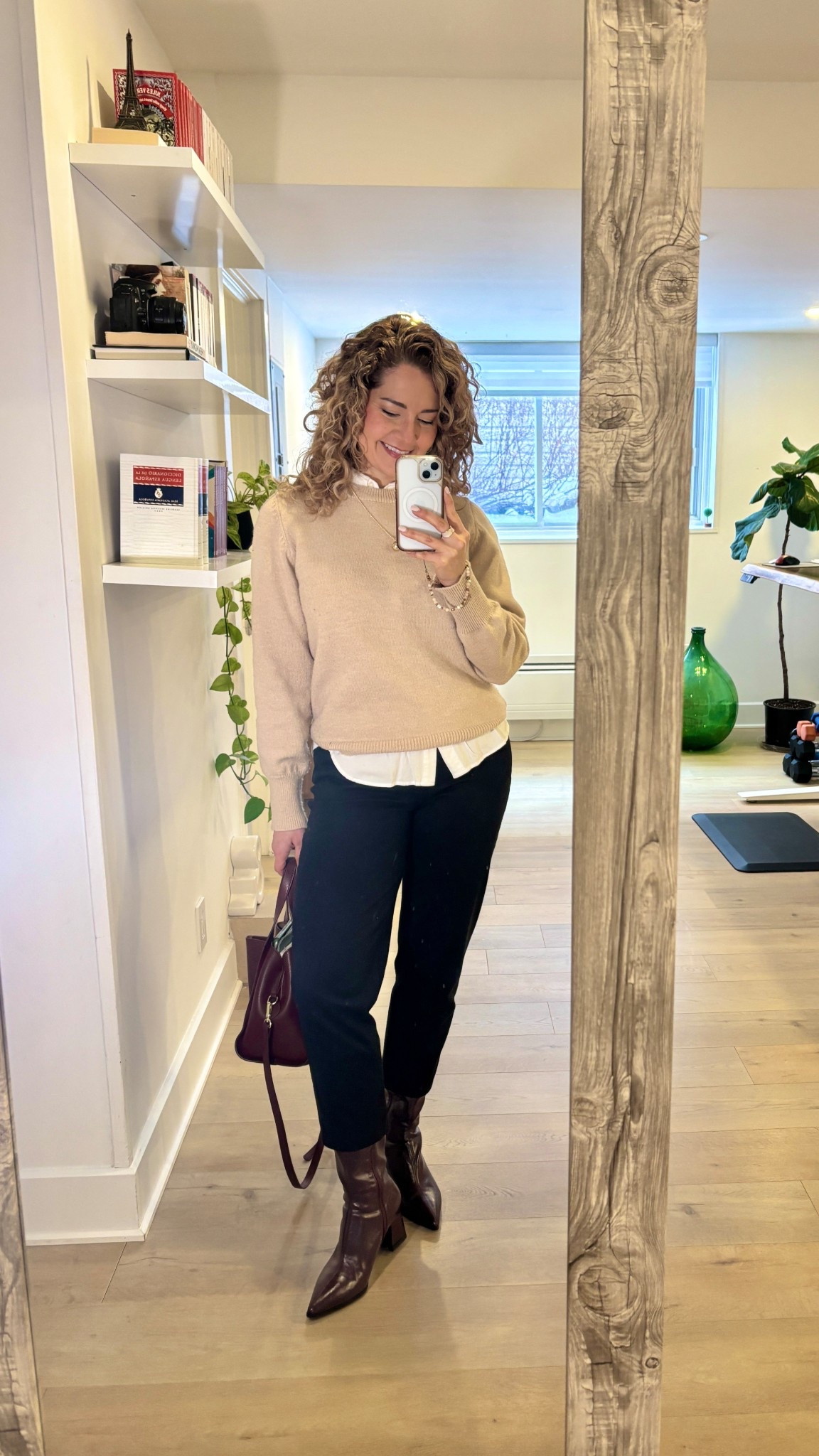 Chic Business Casual Winter Outfit

A polished winter office outfit with a beige knit sweater layered over a white ruffled-collar blouse, black tailored trousers, pointed leather ankle boots, and a structured burgundy handbag—effortless and elegant.

#LTKwinter #LTKworkwear #LTKcanada