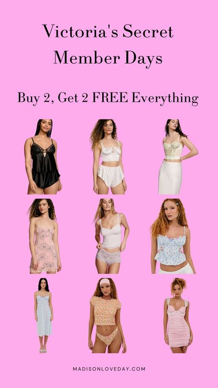 Victoria's Secret Member Days - Buy 2, Get 2 FREE 

#LTKsalealert #LTKfindsunder50 #LTKfindsunder100