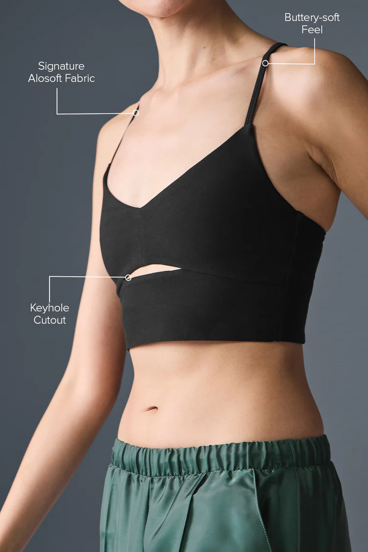 Alosoft Highlight Bra - Athletic Heather Grey | Alo Yoga (US)