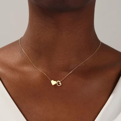 Turandoss Gold Heart Initial Necklaces for Women Girls, Dainty Pendant Necklace, Gold Jewelry for Women, Birthday Gifts for Girls 8-18, 16+2.5In, G | Target