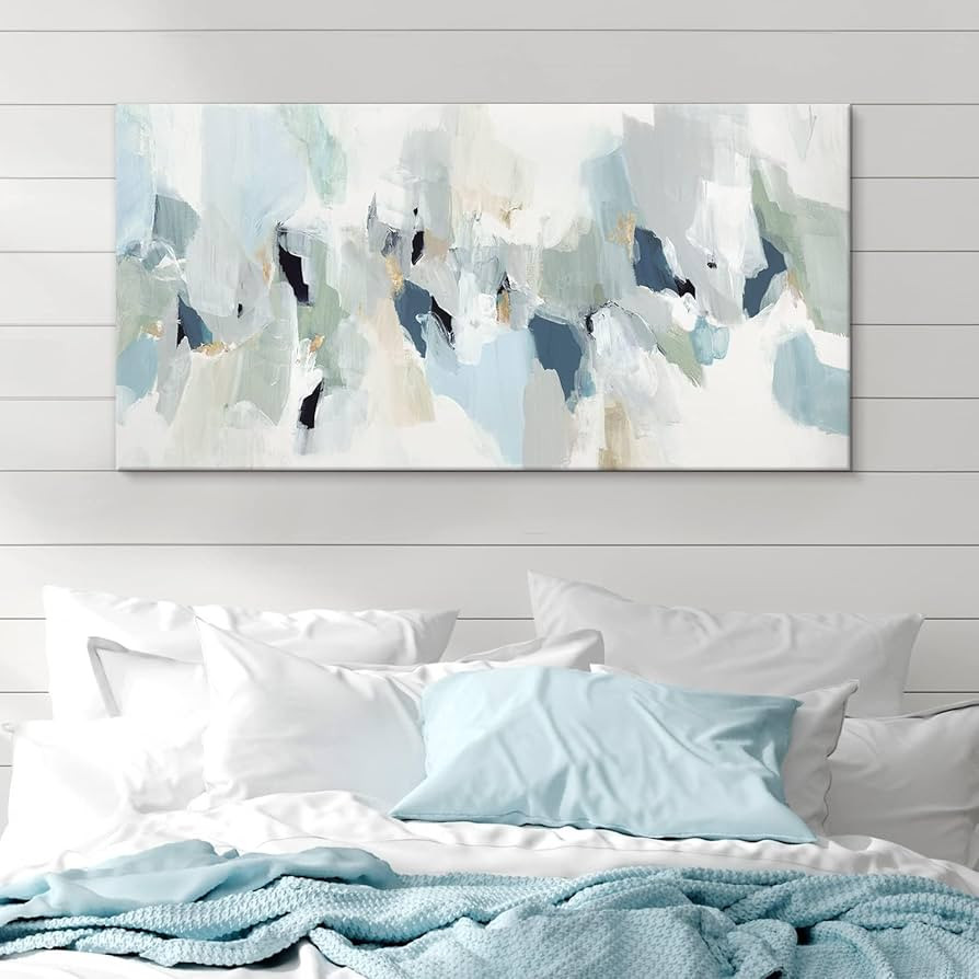 7Fisionart Abstract Navy Blue and Grey Canvas Wall Art Painting for Living Room Picture Artworks ... | Amazon (US)