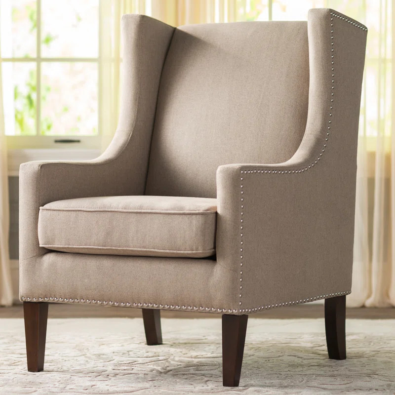 Pennard Modern Nailhead Wide Wingback Chair | Wayfair North America