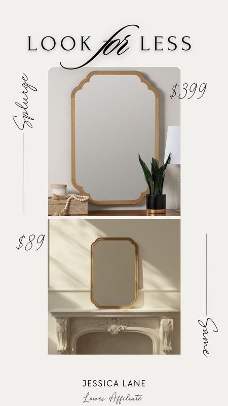 Look for Less from Lowe's, gorgeous wood framed wall mount mirror. #lowespartnerMirror, framed mirror, Lowe's decor, Lowe's home finds, Lowe's mirror, look for less mirror

#LTKstyletip #LTKhome