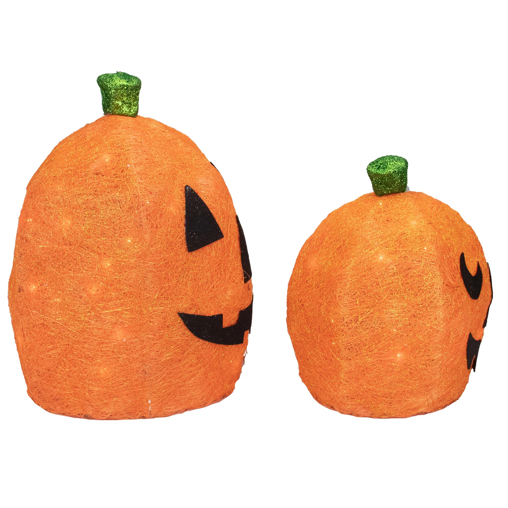 Northlight Seasonal Orange Lighted Sisal Pumpkins Outdoor Halloween Decorations | Wayfair | Wayfair North America