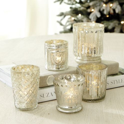 Mercury Glass Votive Holders - Set of 5 | Ballard Designs | Ballard Designs, Inc.