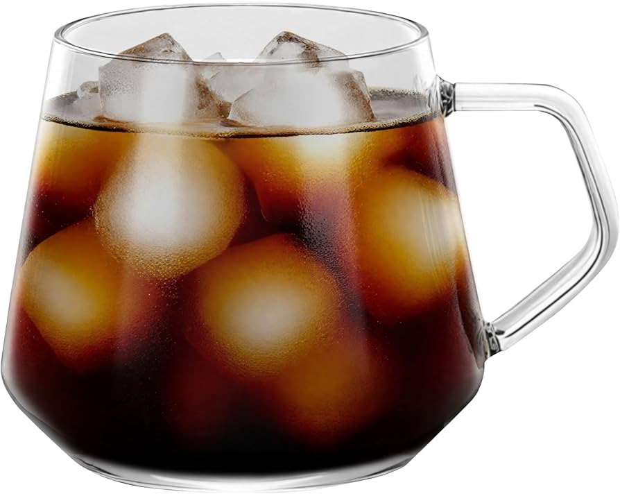 NIRA.Z 18oz Glass Coffee Mug with Anti-Scald Handle, Hand-Blown Single-Wall Design, Lightweight T... | Amazon (US)