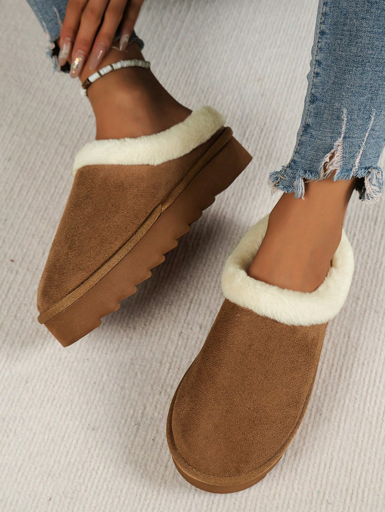 Autumn And Winter Women's Slippers With Thick Soles, Non-slip, Comfortable, Indoor And Outdoor, L... | SHEIN