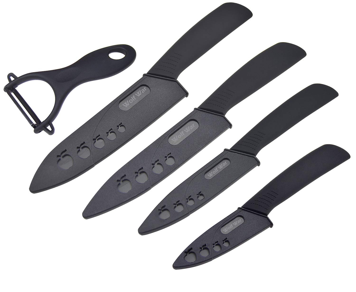 Ceramic Knife, Ceramic Knife Set with Protective Cover, Kitchen Knife Set with 4-Piece Knife and ... | Amazon (US)