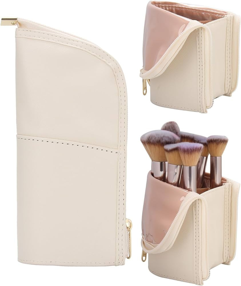 Makeup Brush Case Travel Makeup Brush Holder Portable Makeup Brush Bag Professional Cosmetic Bag ... | Amazon (US)