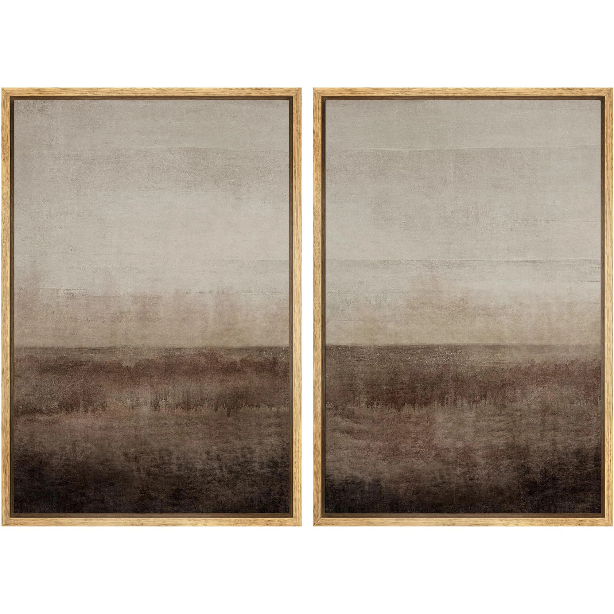 " Earthen Layers Abstract Earth Tone " 2 - Pieces | Wayfair North America
