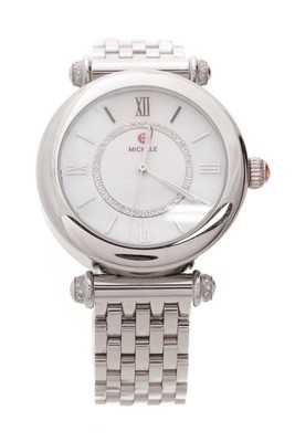 MICHELE Caber Diamond Bracelet Watch, 35MM in Silver/ Mop/ Silver MWW16E000002 | eBay US