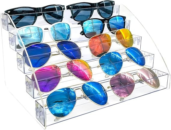 MineSign Sunglasses Organizer Clear Eyeglasses Display Case Eyewear Storage Tray Box For Glasses ... | Amazon (US)