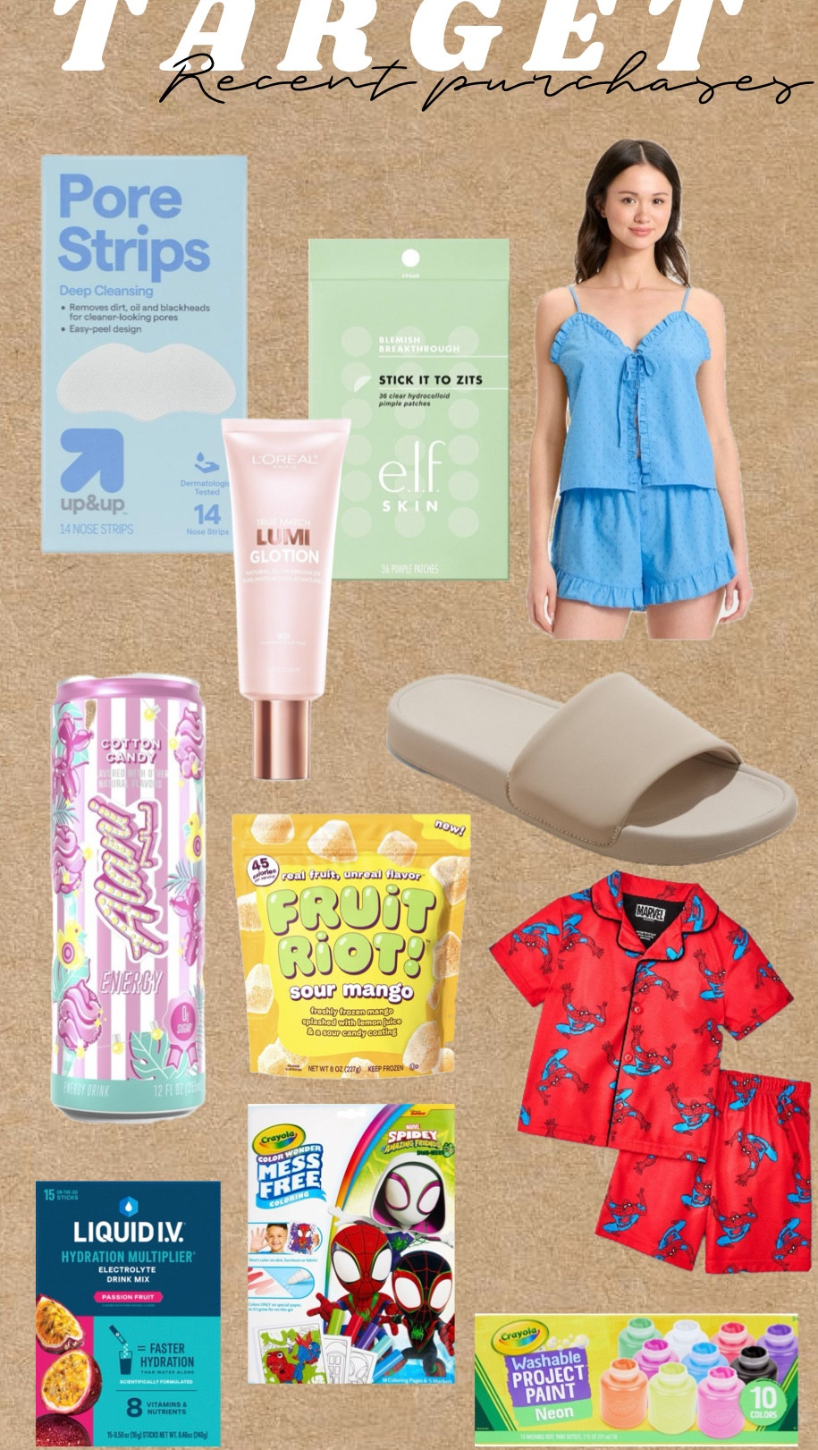 Recent target purchases🎯

Skincare 
Glowy skin
Pajamas
Summer snacks
Comfy sandals
Kids summer activities 

#LTKBeauty #LTKFindsUnder50 #LTKSaleAlert