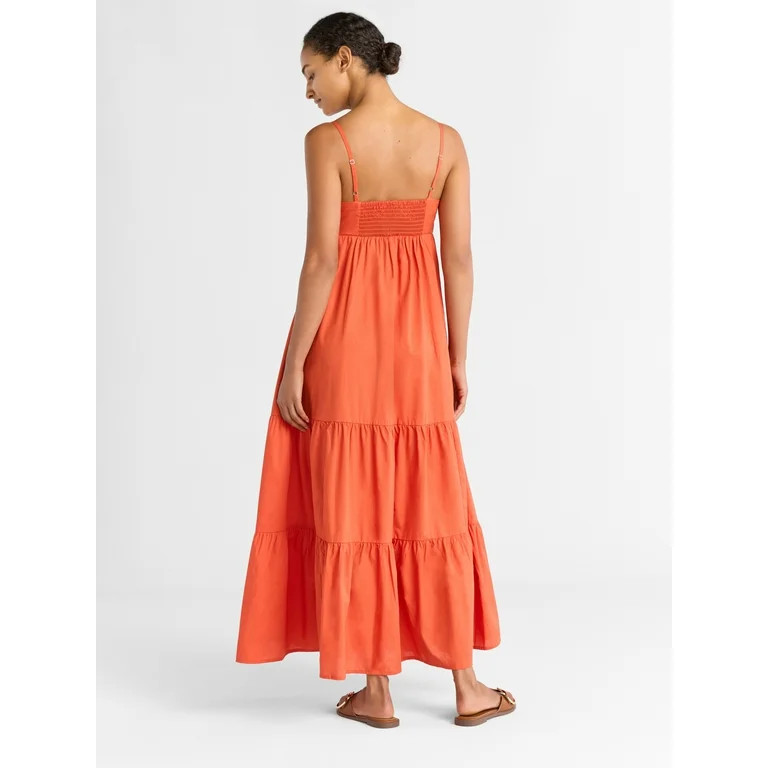 Free Assembly Women's Twist Front Cotton Maxi Dress, Sizes XS-XXXL | Walmart (US)