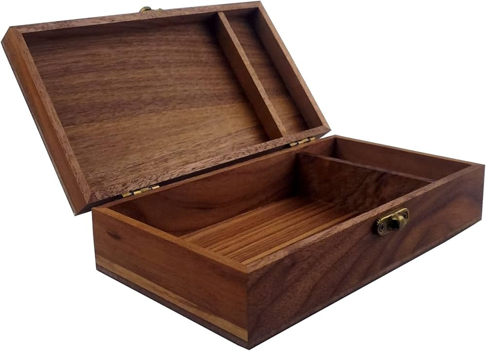 Walnut Handmade Walnut Partition Wooden Box for Keepsakes, Photos, Jewelry Ring Wedding Gift Box ... | Amazon (US)