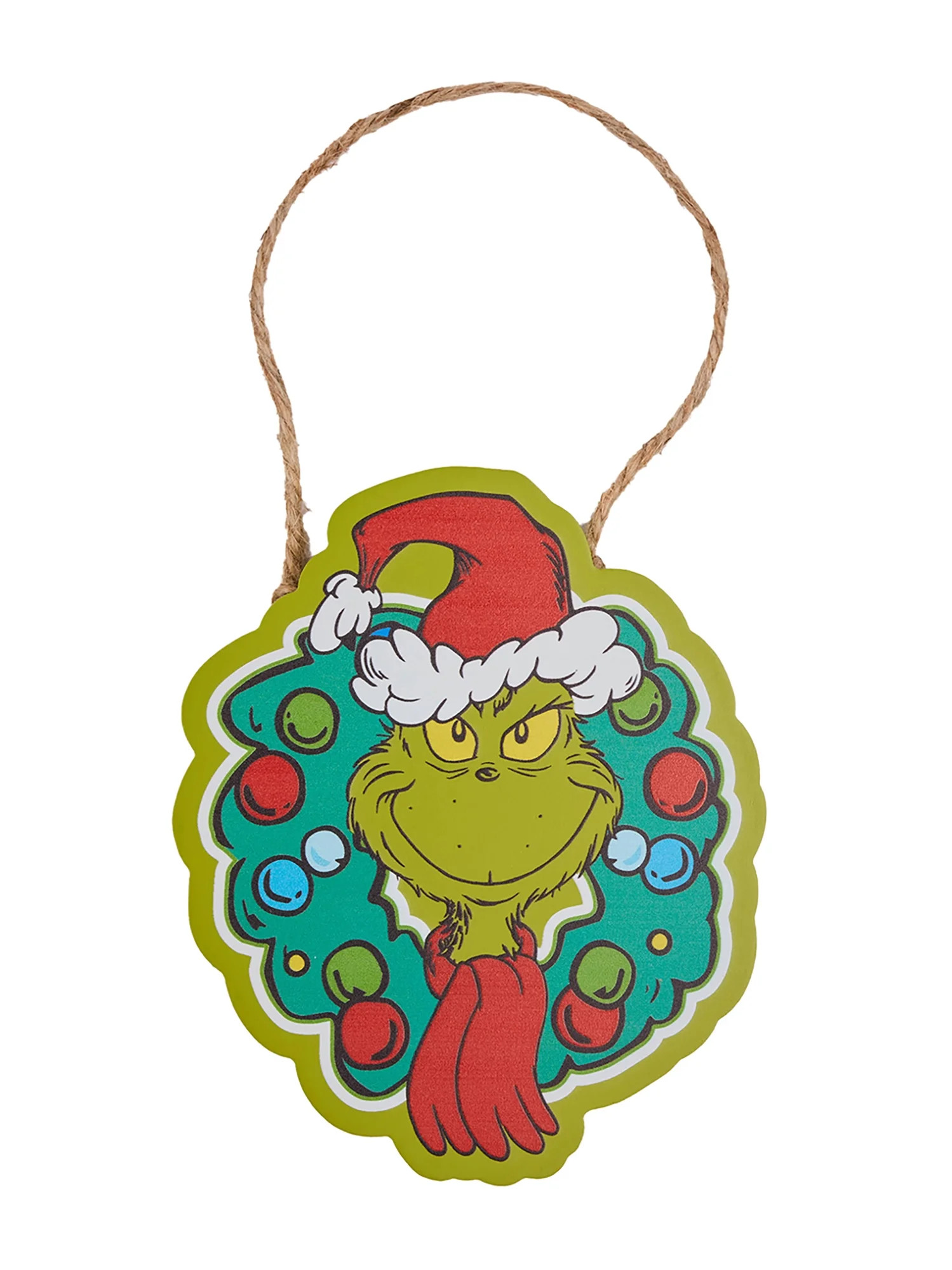 Dr. Seuss' The Grinch Wreath Sign Décor - Walmart.com | Walmart (US)