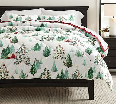 Christmas in the Country Percale Comforter | Pottery Barn (US)