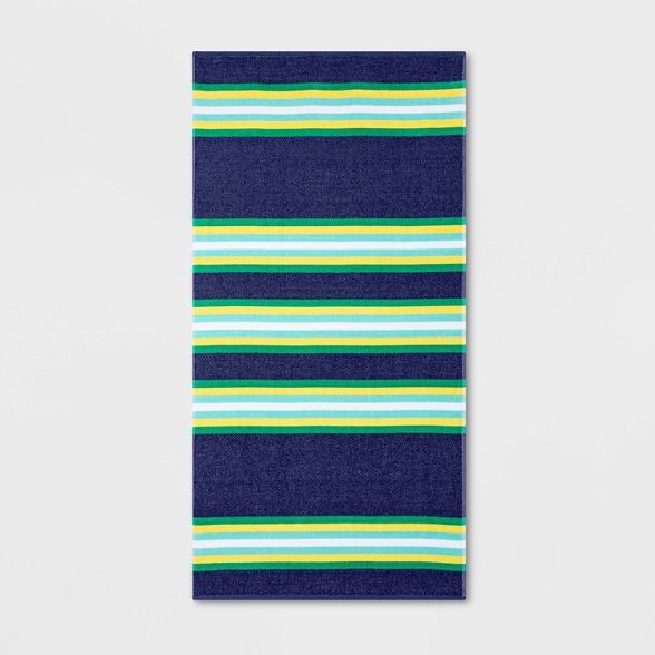 XL Striped Beach Towel Navy/Green - Sun Squad™ | Target