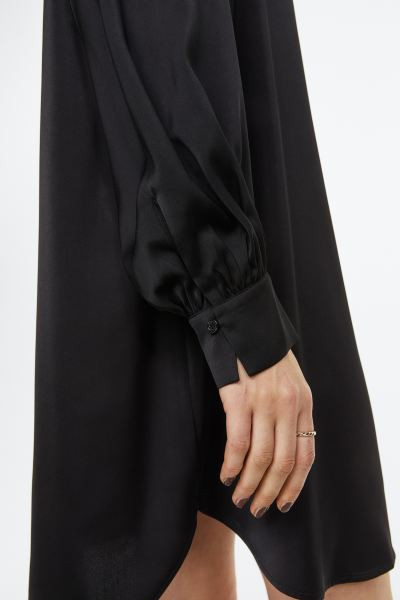 Satin Dress - Black - Ladies | H&M US | H&M (US + CA)