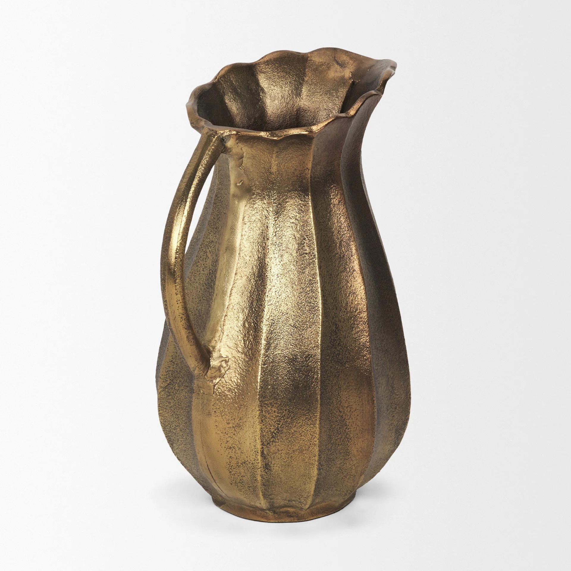 Anya Scalloped Petal Cast Metal Jug | Wayfair North America