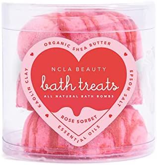NCLA - Bath Treats All-Natural Heart-Shaped Bath Bombs (Set of 3) | Vegan, Cruelty-Free, Clean Sk... | Amazon (US)
