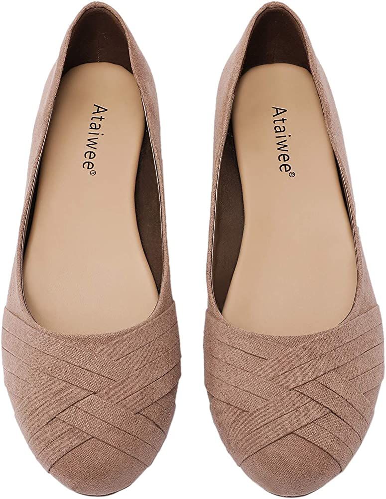 Ataiwee Women's Flat Shoes - Comfortable Round Toe Classic Cute Slip-on Ballet Flats. | Amazon (US)