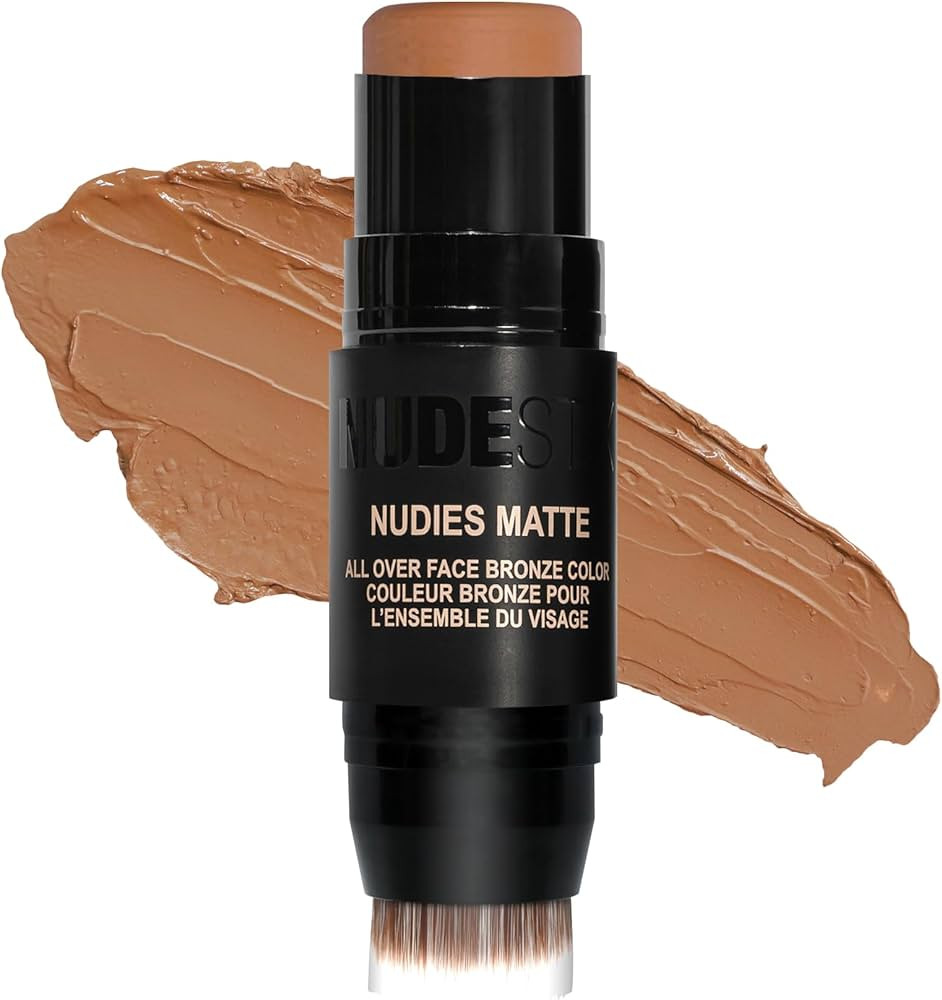 NudeStix Nudies Bronze Bronzer Stick w/ Blending Brush, Matte Bronzing Cream Makeup for Cheeks, Eyes | Amazon (US)