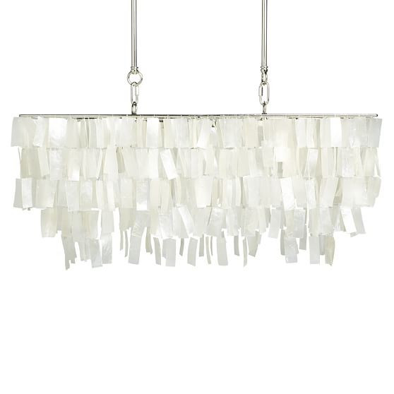 Large Rectangle Hanging Capiz, White | West Elm (US)