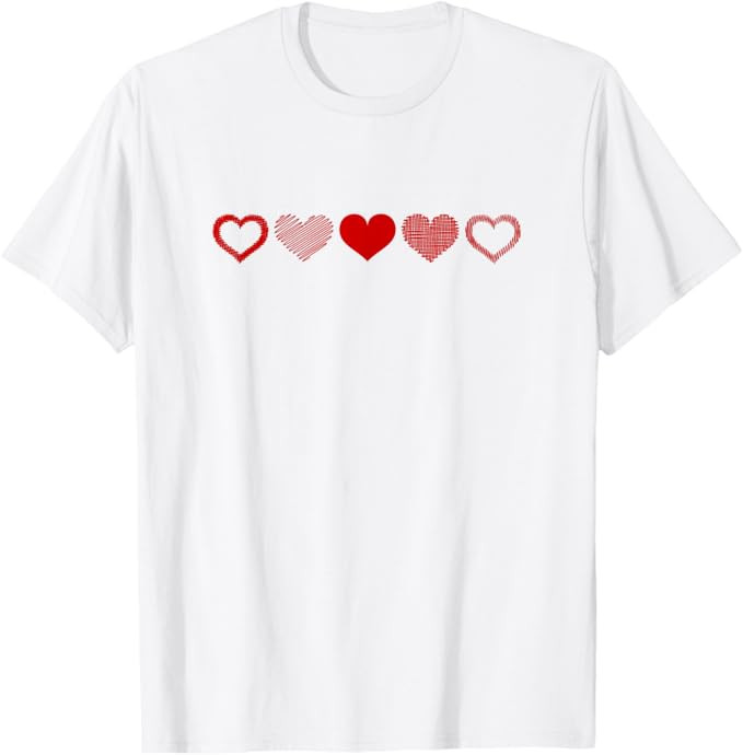 Valentine's Day Red Heart Design for Men, Women & Youth T-Shirt | Amazon (US)