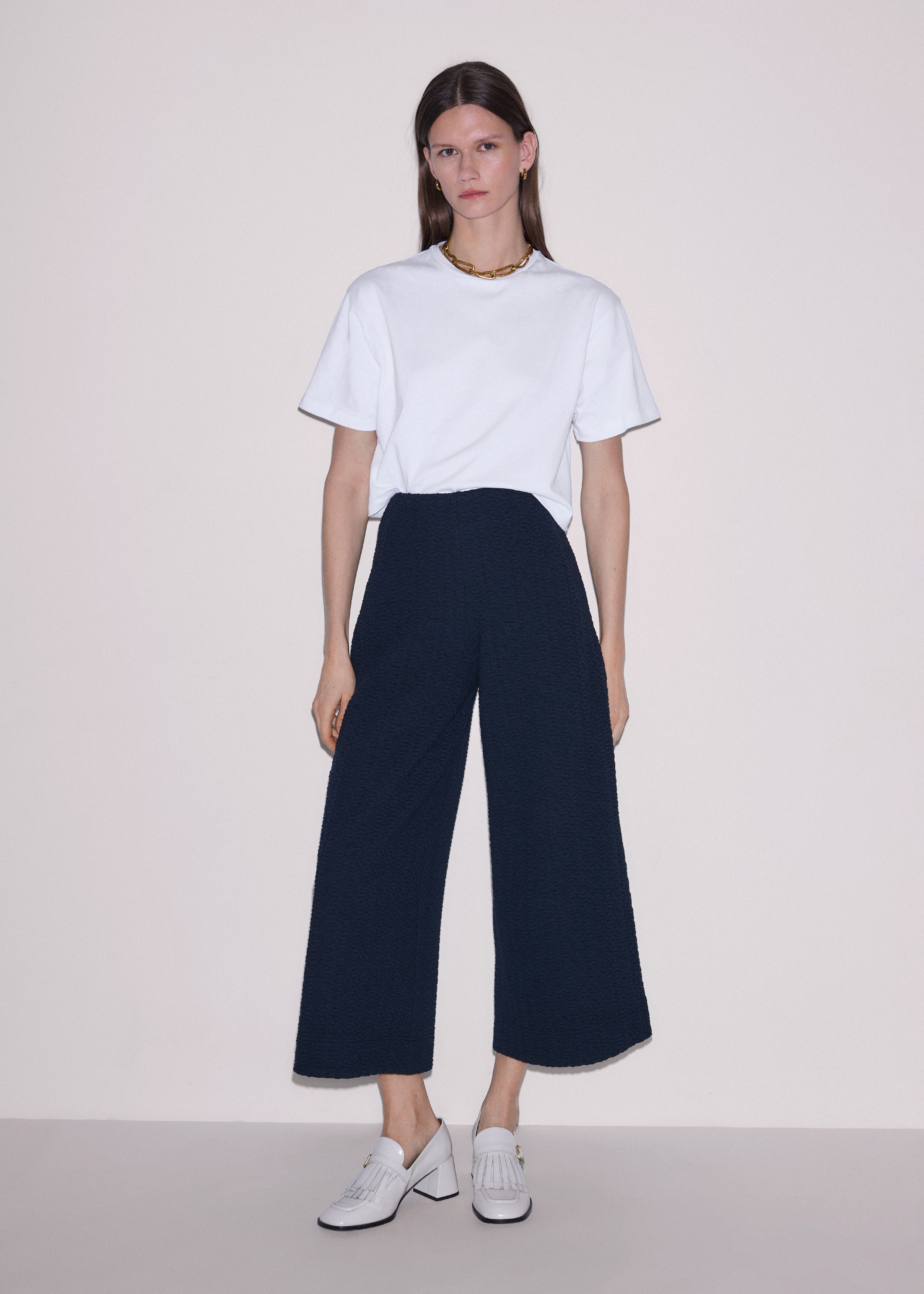Textured Crop Trouser Jacquard Jersey | ME+EM Global (Excluding US)