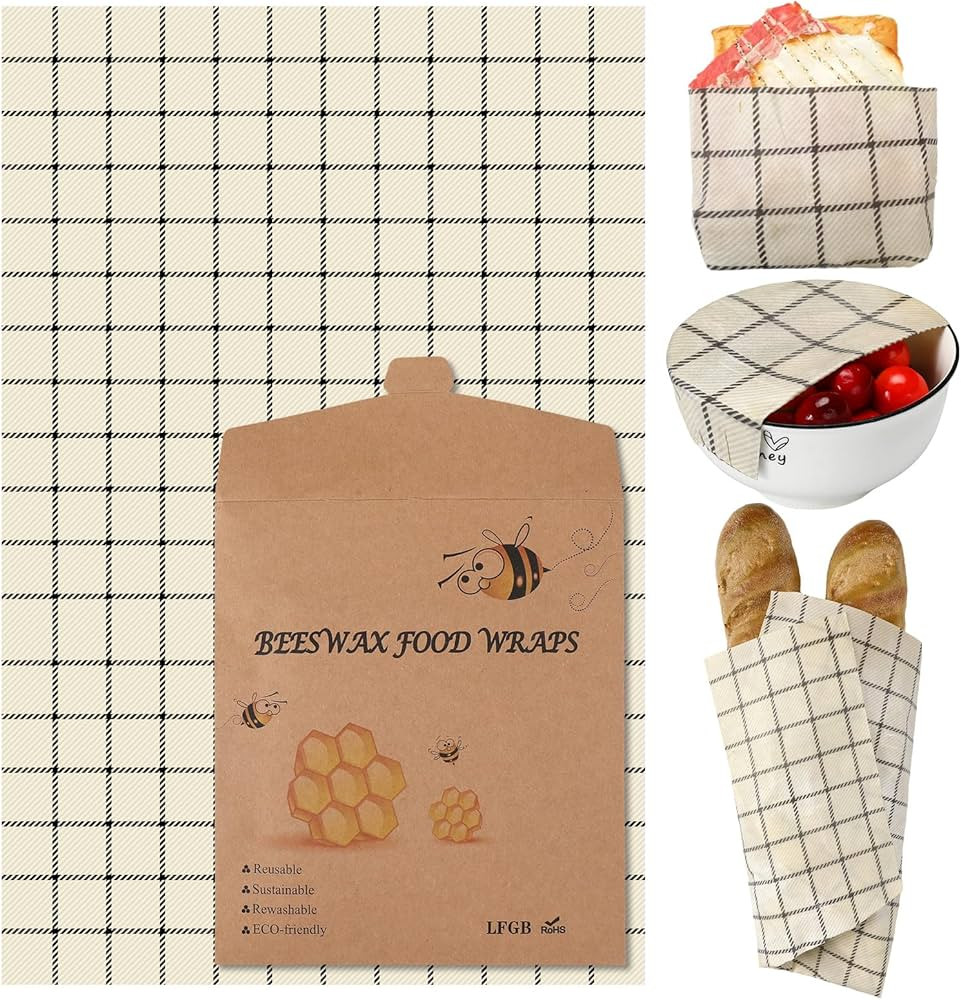 17 x 23 Inch Reusable Beeswax Food Wrap for Bread Sandwich Wrapper Beeswax Paper Organic Bowl Dis... | Amazon (US)