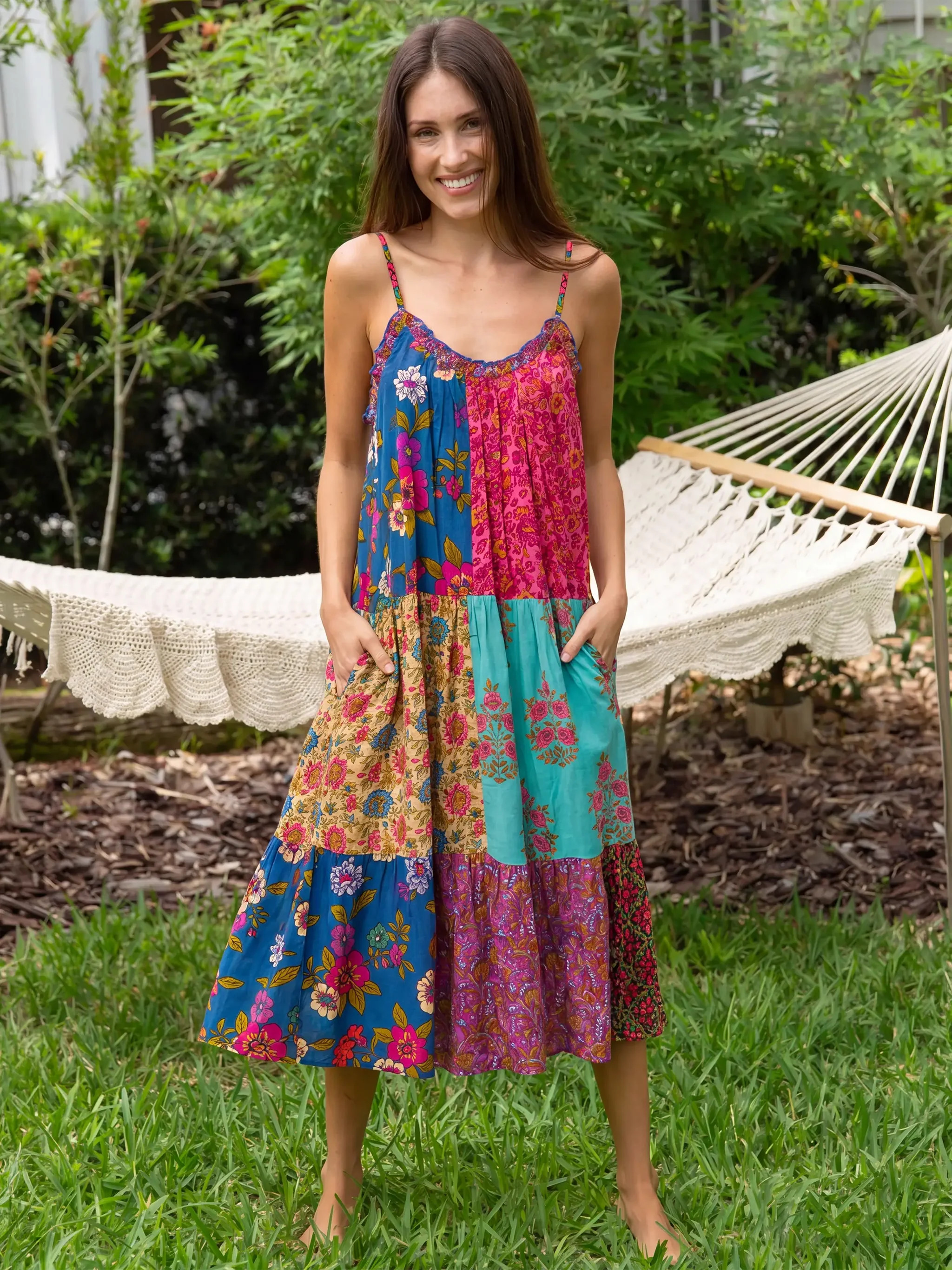 Harley Patchwork Midi Dress | Natural Life