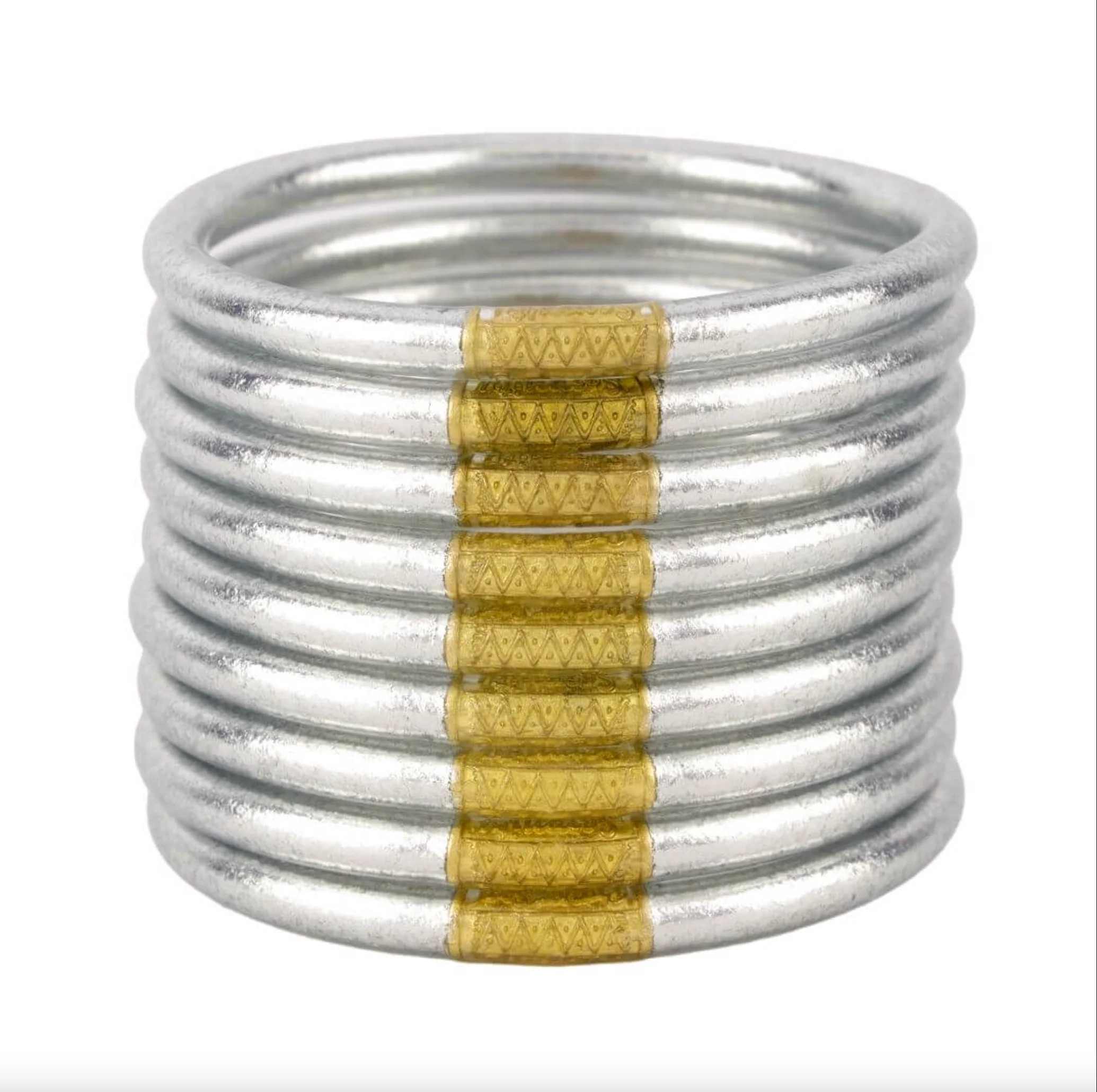 SILVER ALL WEATHER BANGLES® (AWB®) - SERENITY PRAYER XL | Emmacate Boutique