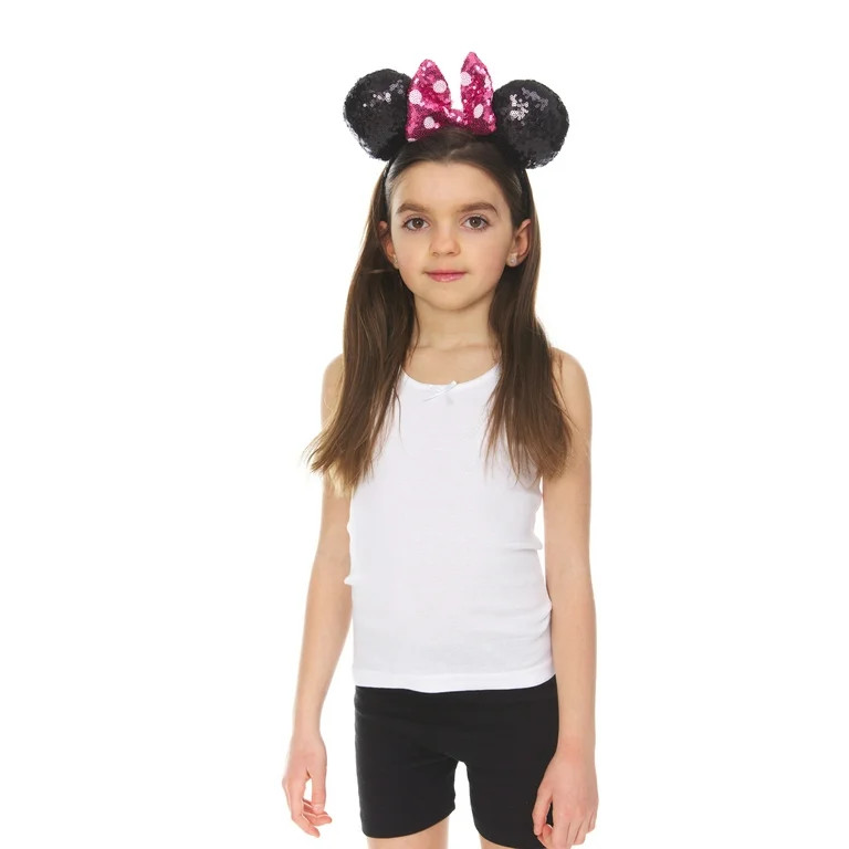 Minnie Mouse Ears Headband, Pink and White Polka Dot Bow | Walmart (US)