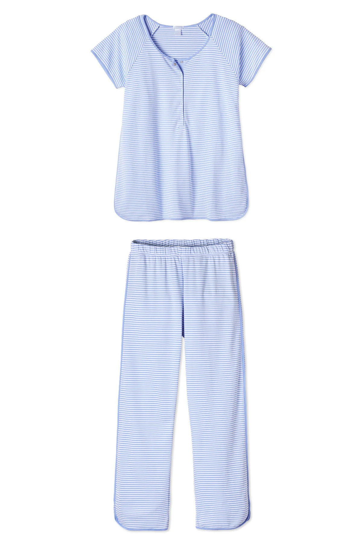 Pima Maternity Short-Long Set in Hydrangea | Lake Pajamas